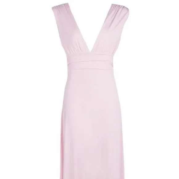 Boohoo Blush Pink V-Neck Maxi Dress - Picture 2 of 8